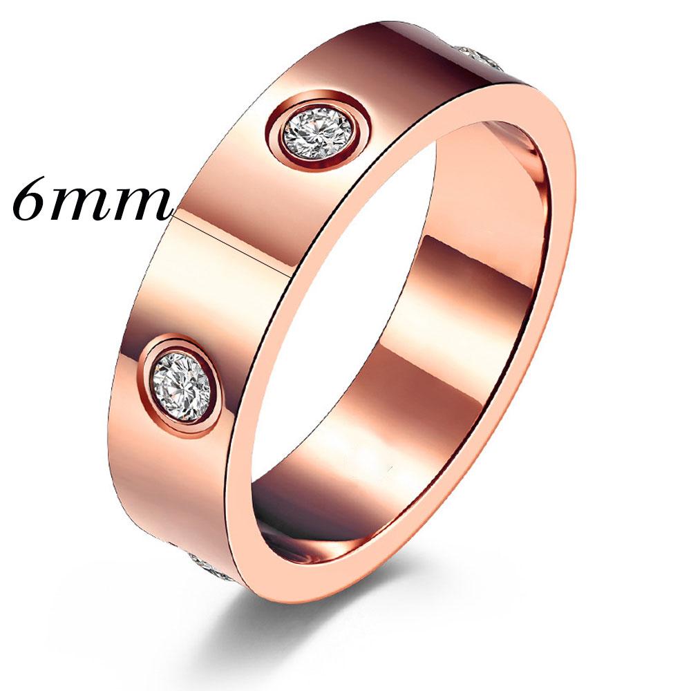 Модное свадебное кольцо с цирконием для женщин, простое ювелирное изделие из нержавеющей стали цвета розового золота, аксессуары для вечеринок, горячая распродажа