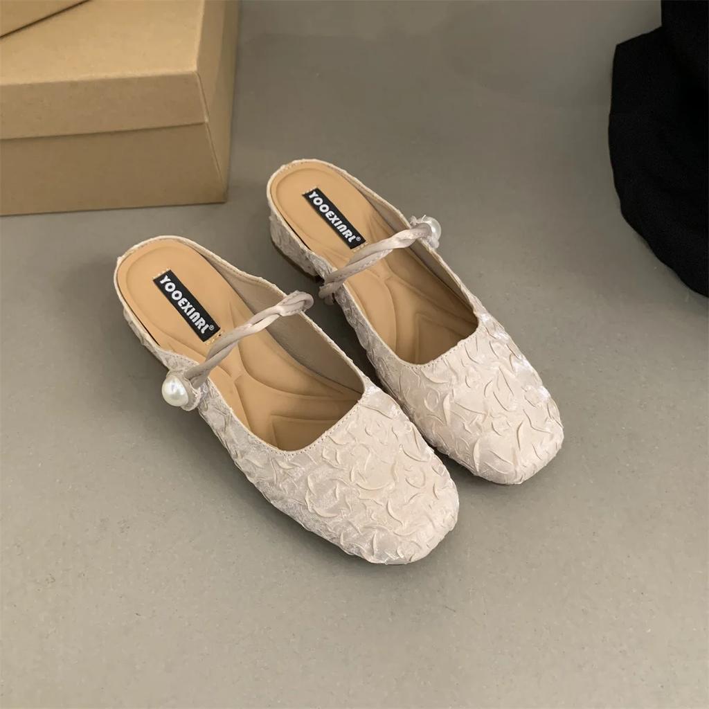 Модные новые женские туфли Мэри Джейн в стиле ретро, дизайнерские туфли на толстом каблуке и мягкой подошве, женские полутапочки, летние уличные туфли для женщин Muller