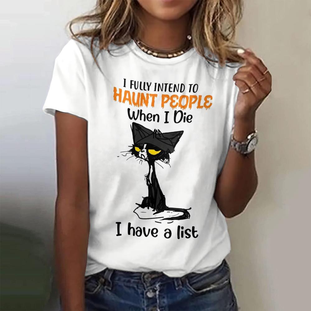 Women's T Shirt Cute Cat Pattern Print Summer Short Sleeve 3d T-Shirt Casual Streetwear Fashion Oversized Male Clothing Pullover