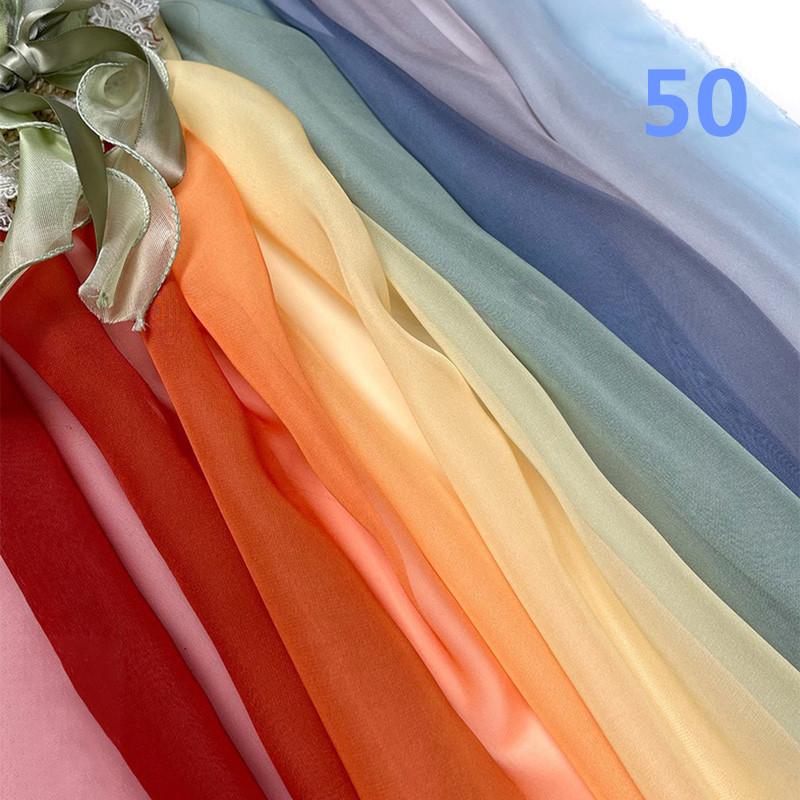 2M Ткань шифон градиентного цвета радуги в древнем стиле 30D органза тюль для DIY ханьфу свадебного платья сценического декора