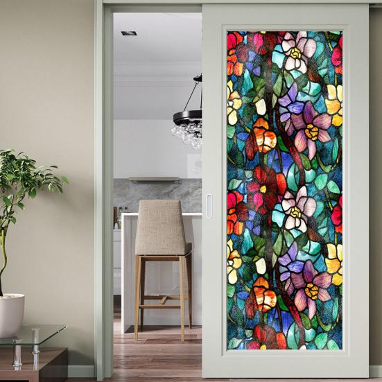 Пленка для конфиденциальности окон Статические витражные наклейки Съемная ПВХ декоративная оконная пленка для дома, кухни, гостиной, спальни