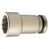 Long Socket for Impact Drive Angle Width Across Flats 38mm (12 Squares) 6NW-38L100 19.0mm (3/4")