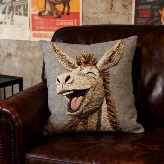 Наволочка Yousheng с принтом осла, простой в уходе дизайн, мягкий дышащий чехол для подушки, диван, спальня, патио, домашний декор
