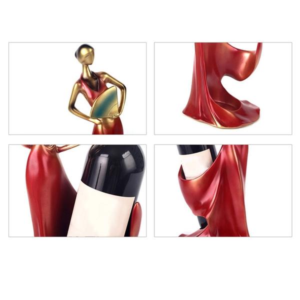 Beauty Girl Model Wine Rack Holder Shelf Wine Bottle Rack Practical Sculpture Wine Stand Home Decoration Accessories
