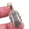 Natural Brown Jasper 925 Solid Sterling Silver TwoTone Gift Pendant 1.75" K3s19