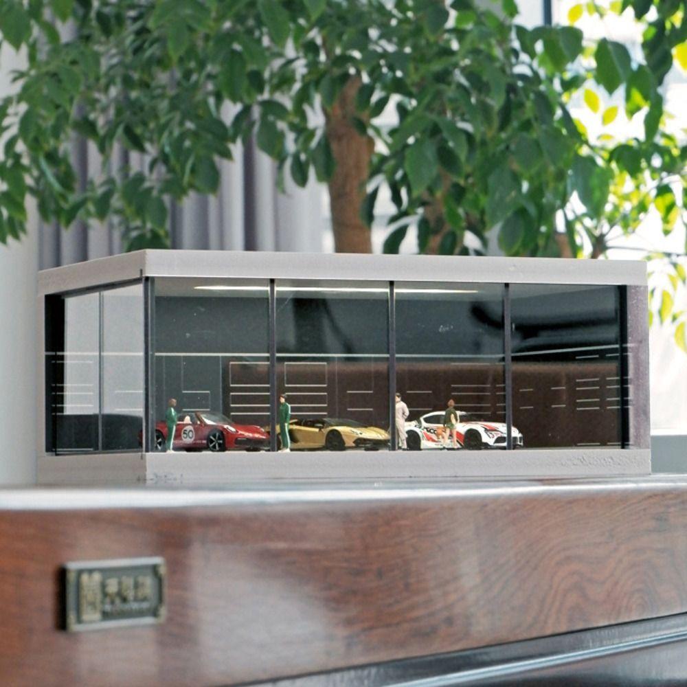 Симуляция Гаража Модель Выставочный Зал Миниатюрный Автомобильный Гараж Выставочный Зал Моделей Автомобилей Подарок для Мальчиков