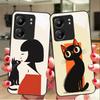 Кошки, пьющие кофе, для Xiaomi Redmi 13C Note13 12 Pro Plus 5G Note 9 13T Pro POCO X6 F5 F6 Черный чехол для телефона из закаленного стекла