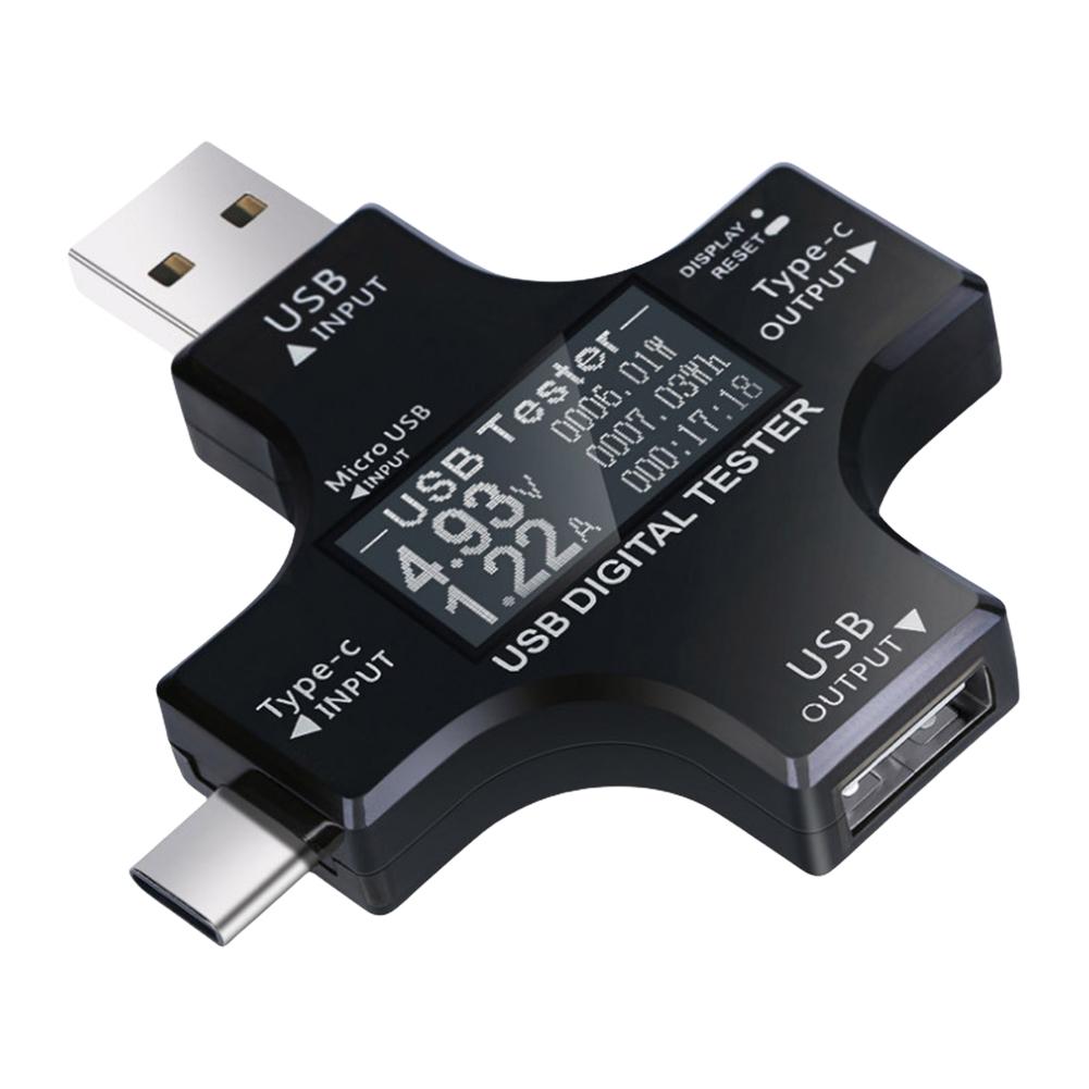 USB-тестер Type-C Цветной цифровой дисплей Цифровой вольтметр постоянного тока Измеритель напряжения и тока Амперметр Детектор Напряжение USB Тестер тока USB