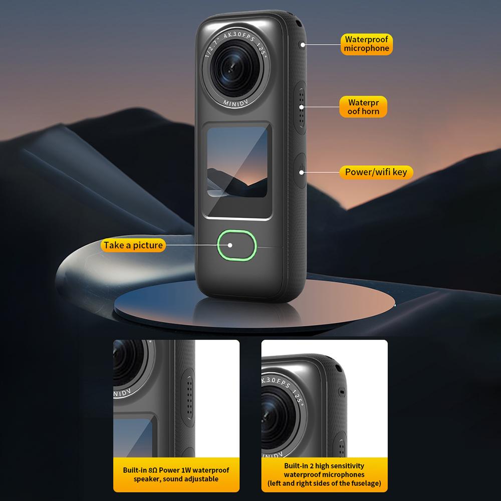 Экшн-камера 4K, спортивная камера с WiFi, широкоугольный объектив 150 градусов, сенсорный экран 1,4 дюйма, защита от сотрясений