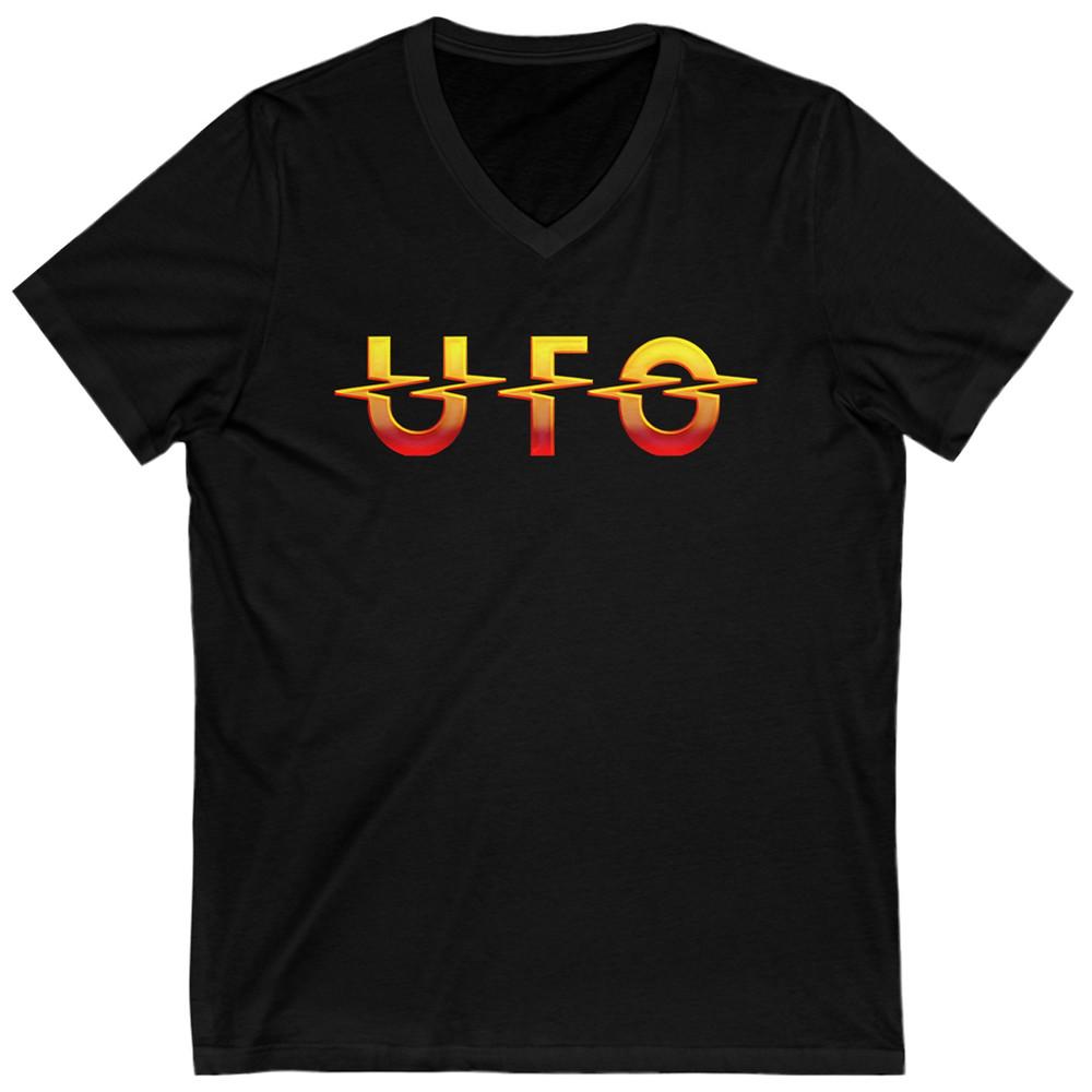 basic UFO band logo V-neck black T-shirt Short sleeve All sizes JJ3955 Unisex T-Shirt