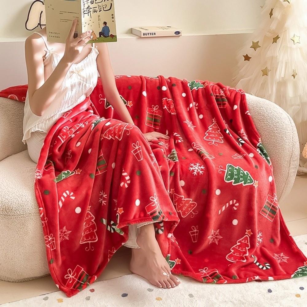 Утолщенные Рождественские Фланелевые Одеяла Теплые Мягкие Пушистые Покрывало для Дивана Покрывало Искусственный Мех Снежинка Коралловый Флис Одеяло Весна