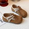 Женские зимние ретро мокасины Birkenstock с флисовой подкладкой и нескользящей подошвой, модный британский стиль