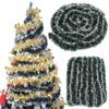 10PCS Green Christmas Dark Green Chunky Christmas Tinsel Garland Artificial Xmas Garland Stem for Holiday Outdoor Indoor Supplies