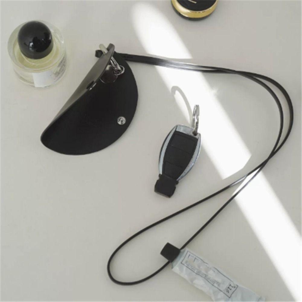 Подвесной шейный полумесяц ключница свитер цепочка искусственная кожа ключница сумка длинное кожаное ожерелье девушка