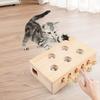 Wooden Whack-A-Mole Cat Toy Catch Mice Game Cat Puzzle Toy for Indoor Cats Kitten