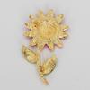 Женская мода со стразами, ювелирные изделия, подарок, одежда, значок, декор, брошь с подсолнухом, булавка