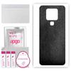 apgo Protective Skin Sticker for the Back Compatible with Tecno Camon 16 SE, Wrap Film, Foil, Vinyl - Pattern Black Leather