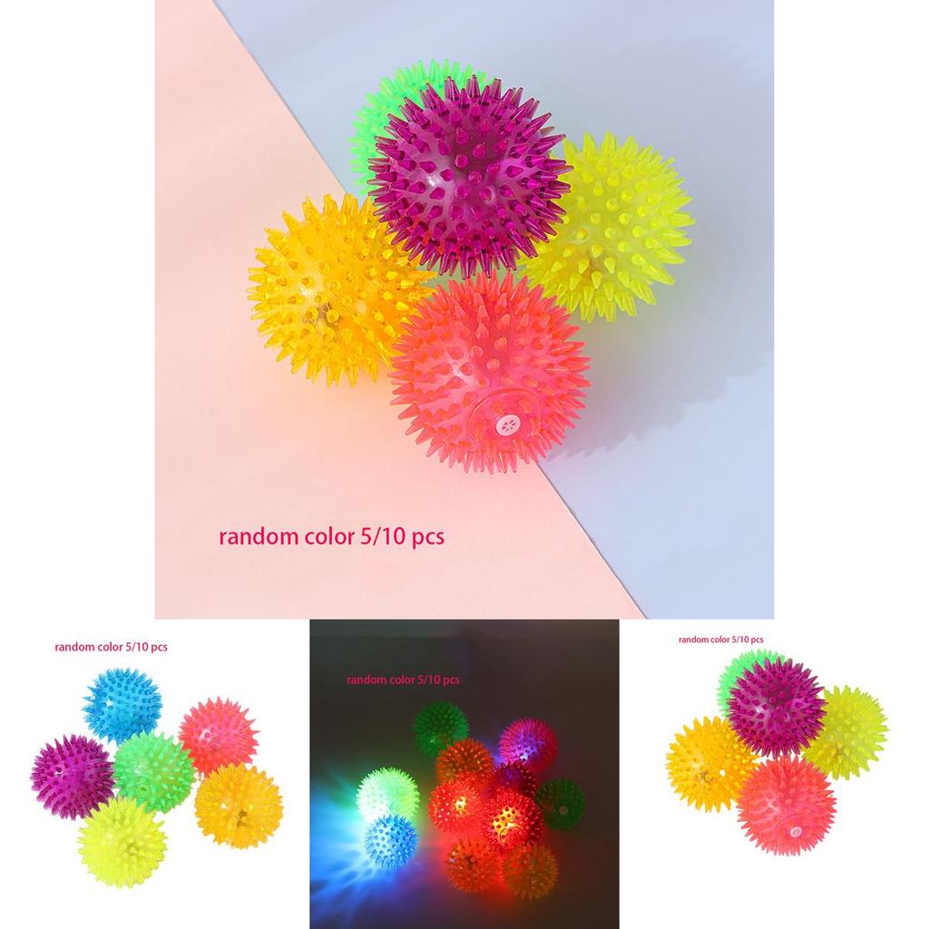 Оптовый мяч для питомца, мигающий и колючий, случайного цвета, материал TPR