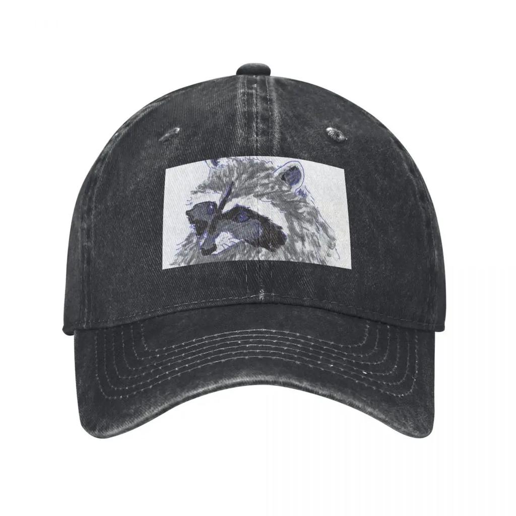 Sketch of a raccoon Baseball Cap Bobble Hat Unisexs big size hat Golf Cap hiking hat FeUnisex Unisexs