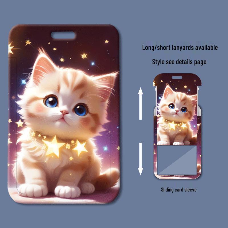Пластиковый держатель для карт Star Cat с выдвижным механизмом для ID, питания, проезда в автобусе - Идеально для студентов и профессионалов