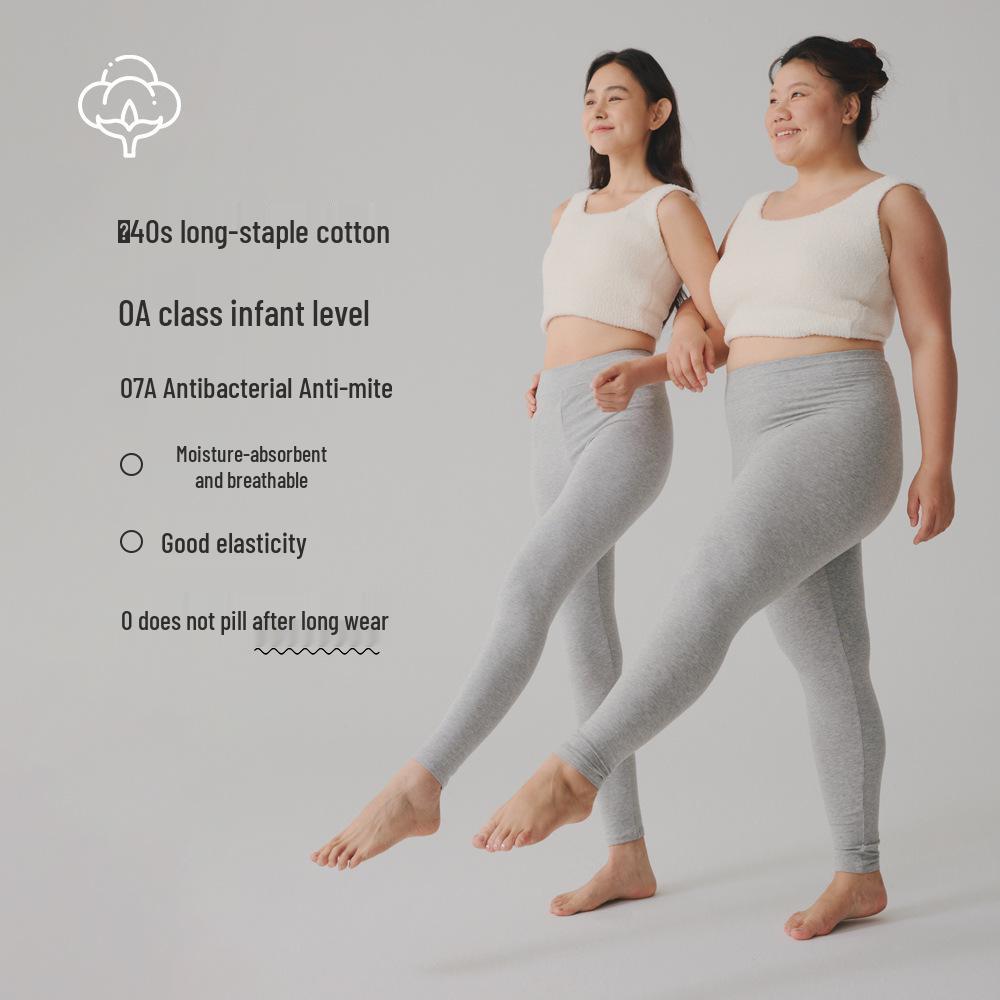 Женские хлопковые кальсоны с высокой талией - Тонкие, теплые, леггинсы больших размеров для осени