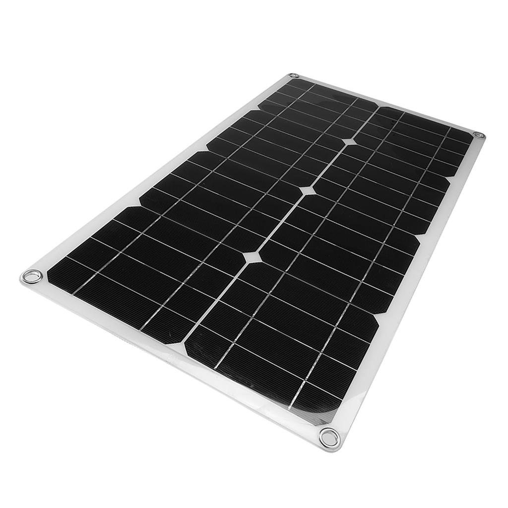 25W Dual 5V USB Flexible Single Crystal Solar Power Panel Kit Car Battery Charger Controller