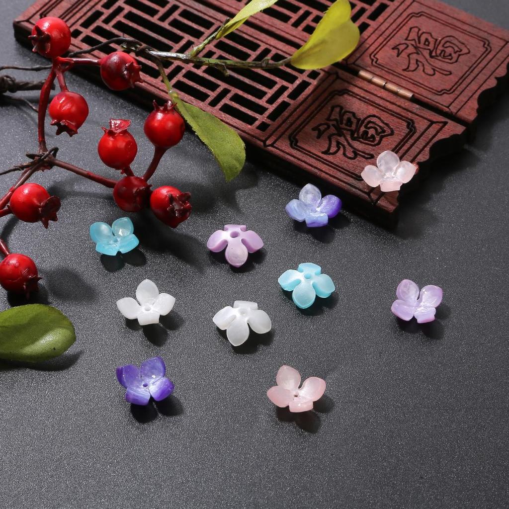 1000 шт. Акриловые лепестки гортензии из имитации ракушки, подвеска-шарм в виде цветка, бусины для изготовления ювелирных изделий