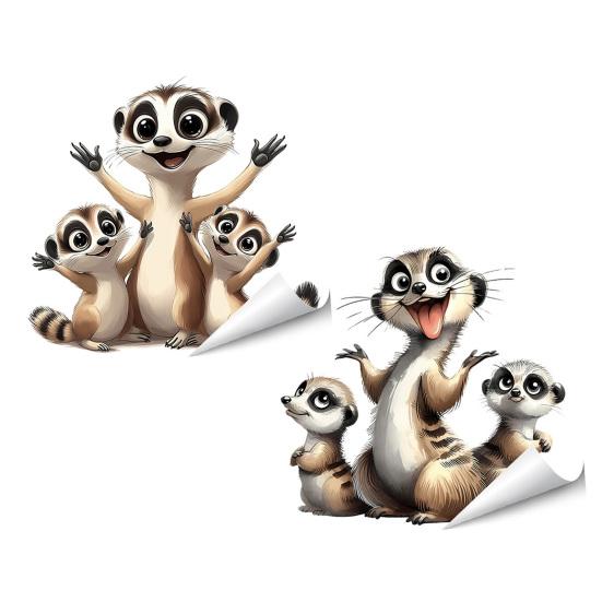 Статические наклейки на окна Смешные мультяшные животные Многоразовые наклейки на окна Водонепроницаемые Съемные наклейки для комнаты Офиса Дома Стеклянных дверей Декор окна