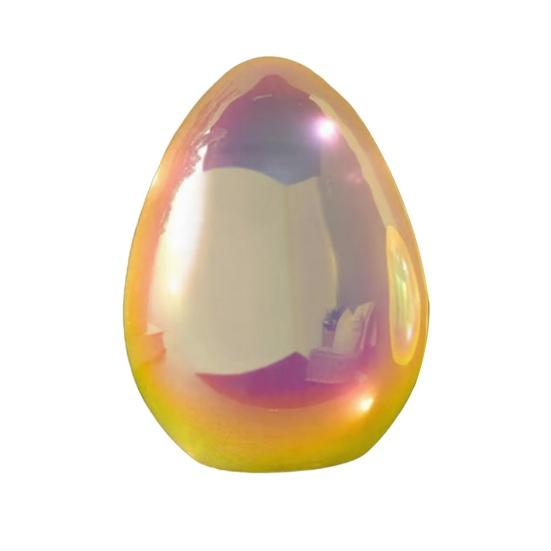 3Pcs Glowing Pearlescent Egg Decoration Battery Powered LED Light-up Egg Figurine Spring Easter Holiday Party Desktop Ornament