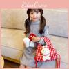 Playful Cozy And Plush Rabbit Shoulder Bag For Children With Trendy Checkered Design For Daily Use