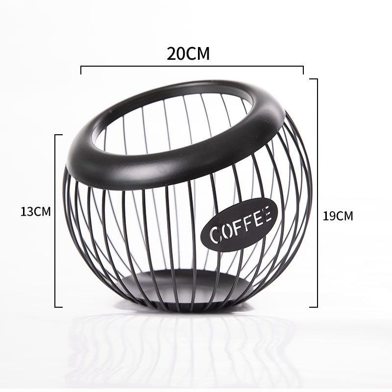 Железный держатель для кофейных капсул, стойка для хранения фруктовых закусок, многофункциональная полая стойка для хранения кофейных капсул, подходит для домашних кафе