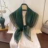 New Spring High-end Chiffon Scarf Magnetic Buckle Scarf for Women's Fashionable and Fashionable Small Scarf Thin Versatile Scarf