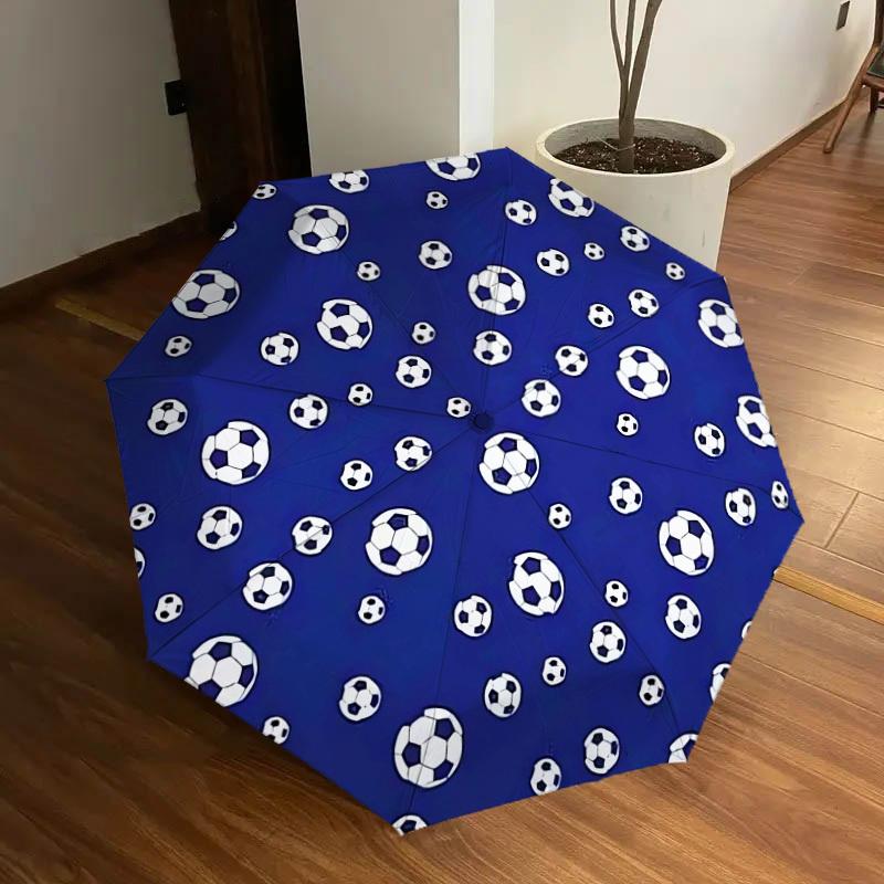 1pc Soccer Ball Pattern Umbrella with Plastic Handle,Suitable for All Seasons Home Travel Outdoor UmbrellaDD366
