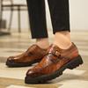 Модные мужские кожаные туфли на толстой подошве Модные британские туфли в стиле Ежедневно, для отдыха, для бизнеса, вечеринки, для офиса, свадьбы, для взрослых, ретро, коричневые туфли