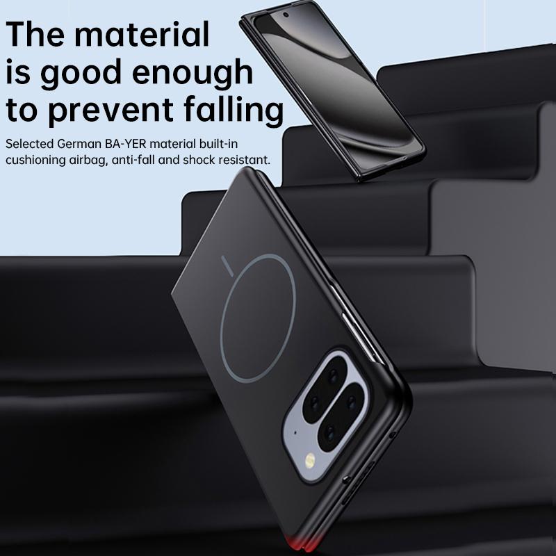 Ультратонкий безрамочный магнитный противоударный чехол для Google Pixel 10 9 Pro Fold Pixel Fold Беспроводная зарядка Матовый жесткий ПК-чехол