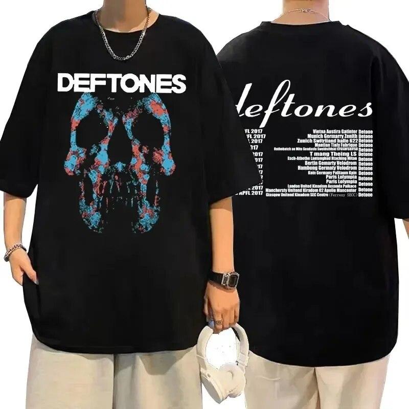 Футболки с героями мультфильмов Deftones Girl Eyes, винтажные модные черные топы с короткими рукавами 90-х годов, летние хлопковые футболки с круглым вырезом в японском стиле