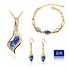 Новая Мода Кристальное Ожерелье Браслет Серьги Циркониевые Наборы для Женщин Conjuntos De Joyeria