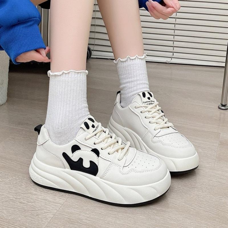 Мода 2024 года, новые U-образные кожаные женские белые повседневные кроссовки из вулканизированной кожи, дышащие спортивные туфли для ходьбы и бега на платформе с плоскими подошвами