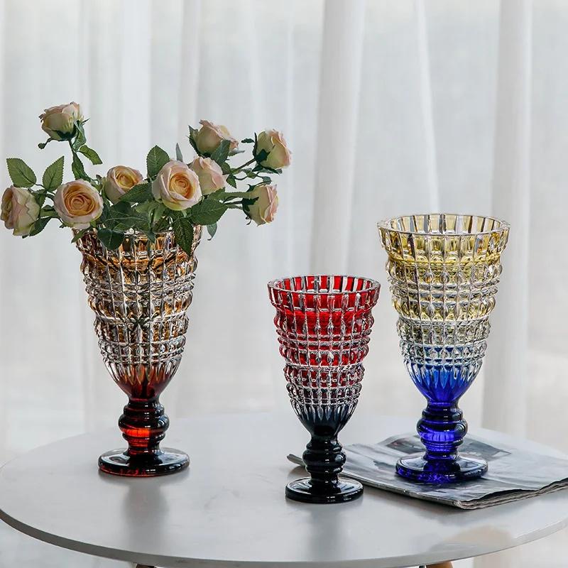 Стеклянная ваза Геометрические прозрачные цветные стеклянные бутылки Гидропоника Террариум Стеклянная ваза Украшения для дома Аксессуары