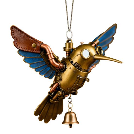 Colorful Hummingbird Christmas Ornament Xmas Tree Car Rearview Mirror Acrylic Hanging Bird Shape Decoration Holiday Party Pendant