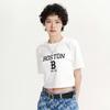 MLB Collegiate Style Boston Red Sox Summer Breathable High-Value American Vintage Short Sleeve T-Shirt Women T-Shirts White 3FTSV0333-43WHS