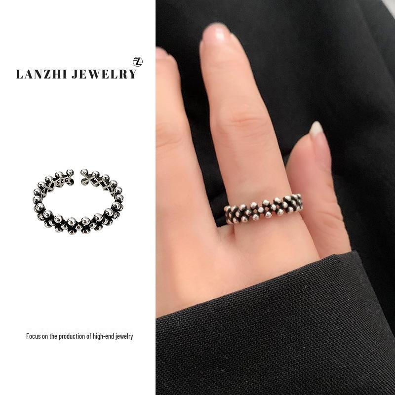 Тайское серебро Женское наборное кольцо - Серебро 925 пробы, Нишевый дизайн, Простые и универсальные украшения