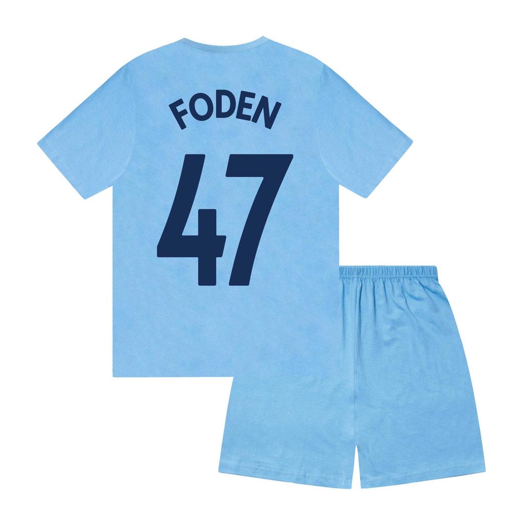 Manchester City FC Boys Foden 47 Sublimated Short Pyjama Set