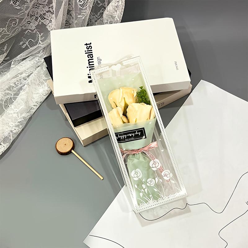 1 набор стойких ароматизированных мыльных цветов в подарочной коробке 9x7x25 см