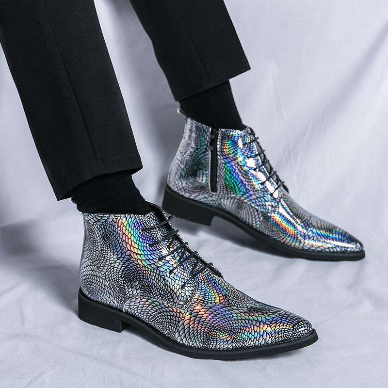 Fashion Men's Classic Retro Chelsea Boots Mens British Fashion Trends Leather Ankle Boot Mens Casual Short Boots Street Party Plus Sizes