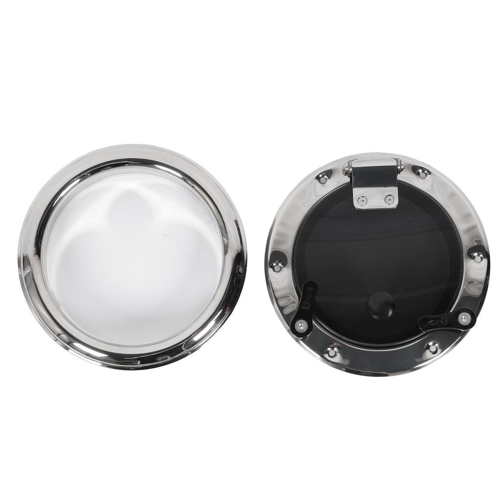 200mm Boat Porthole Window 180 Deg Internal Open Protective Net Tempered Glass UV Resistant Waterproof for Marine Yacht