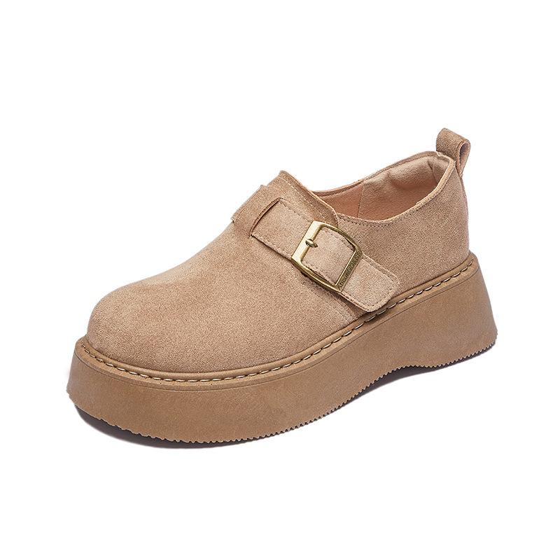 Осенне-зимние Birkenstocks на толстой подошве, новые повседневные теплые хлопковые туфли на подошве-кексе
