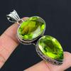 Peridot Gemstone Pendant Solid 925 Sterling Silver Pendant Jewelry Gift For Unisex