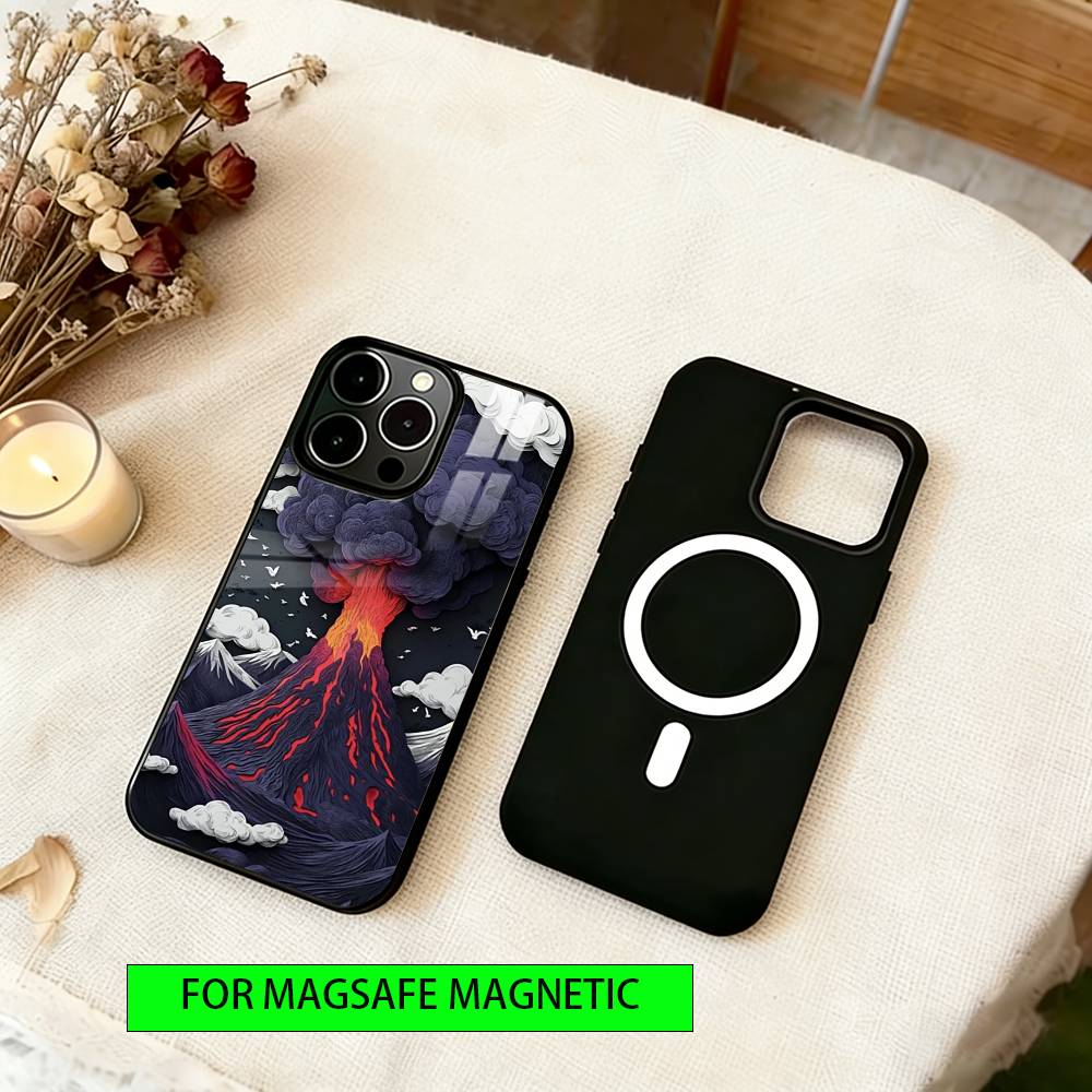 Volcano of Emotions Phone Case For iPhone17,16,15,14,13,12,11 Plus,Pro Magnetic with Magsafe Wireless Charging