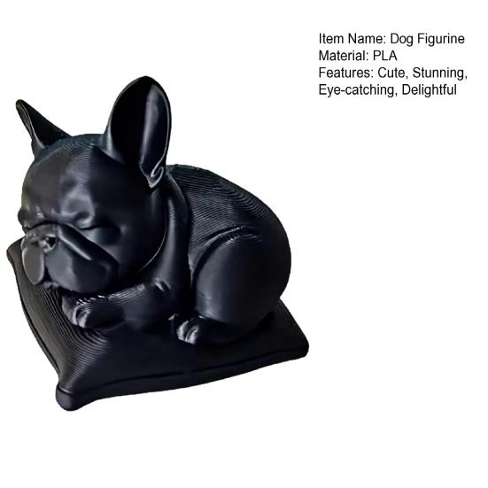 3D-печатная фигурка бульдога, милая статуэтка спящей собаки, коллекционные фигурки животных для автомобиля, декор для офисного стола
